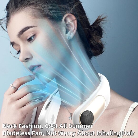 Portable Neck Fan Bladeless USB Rechargeable 4 Speeds 360° Cooling - Picture 4 of 7